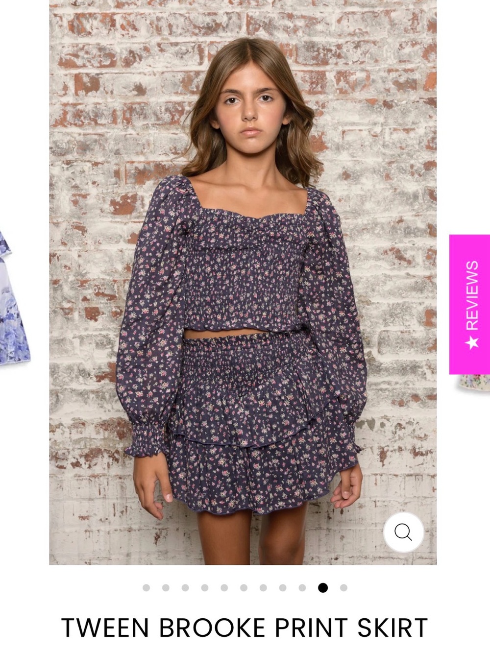 KatieJ NYC Brooke print Smocked Waist Ruffle skirt